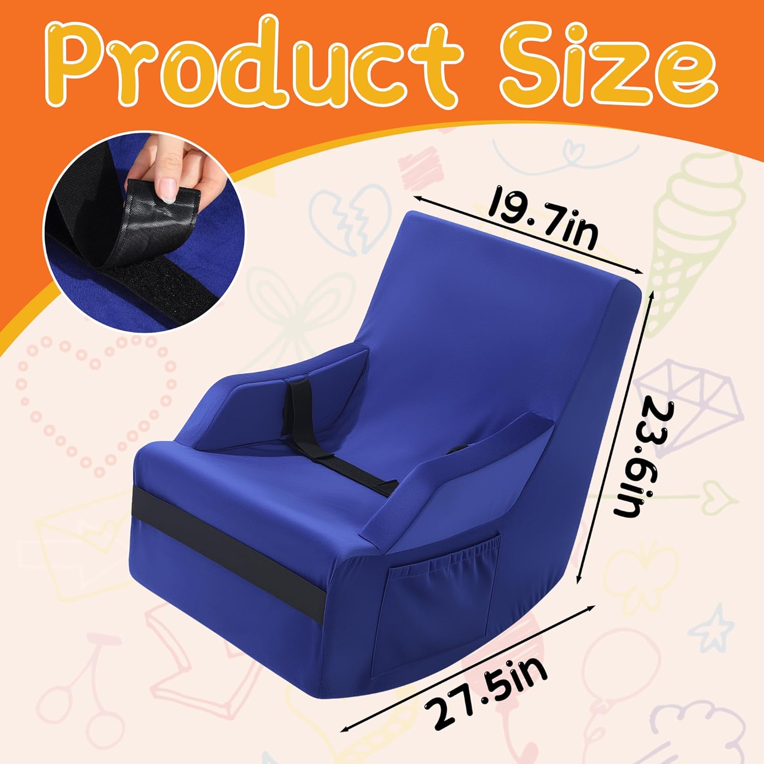 BALAPET Sensory Rocking Chair for Kids, High-Density Foam Calming Sensory Rocker for Kids, Balance Seat with Seatbelt Helps Children Relax, Focus & Play, Flexible Indoor & Outdoor Seating