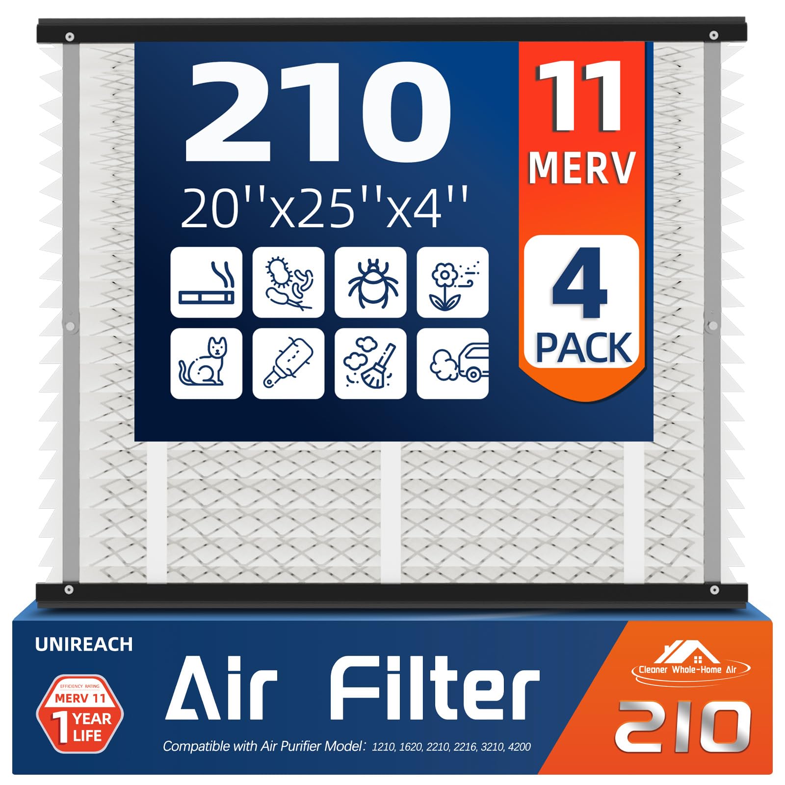 Filtre de four CVC compatible AprilAire 2210 taille 52x65x10 cm - 8
