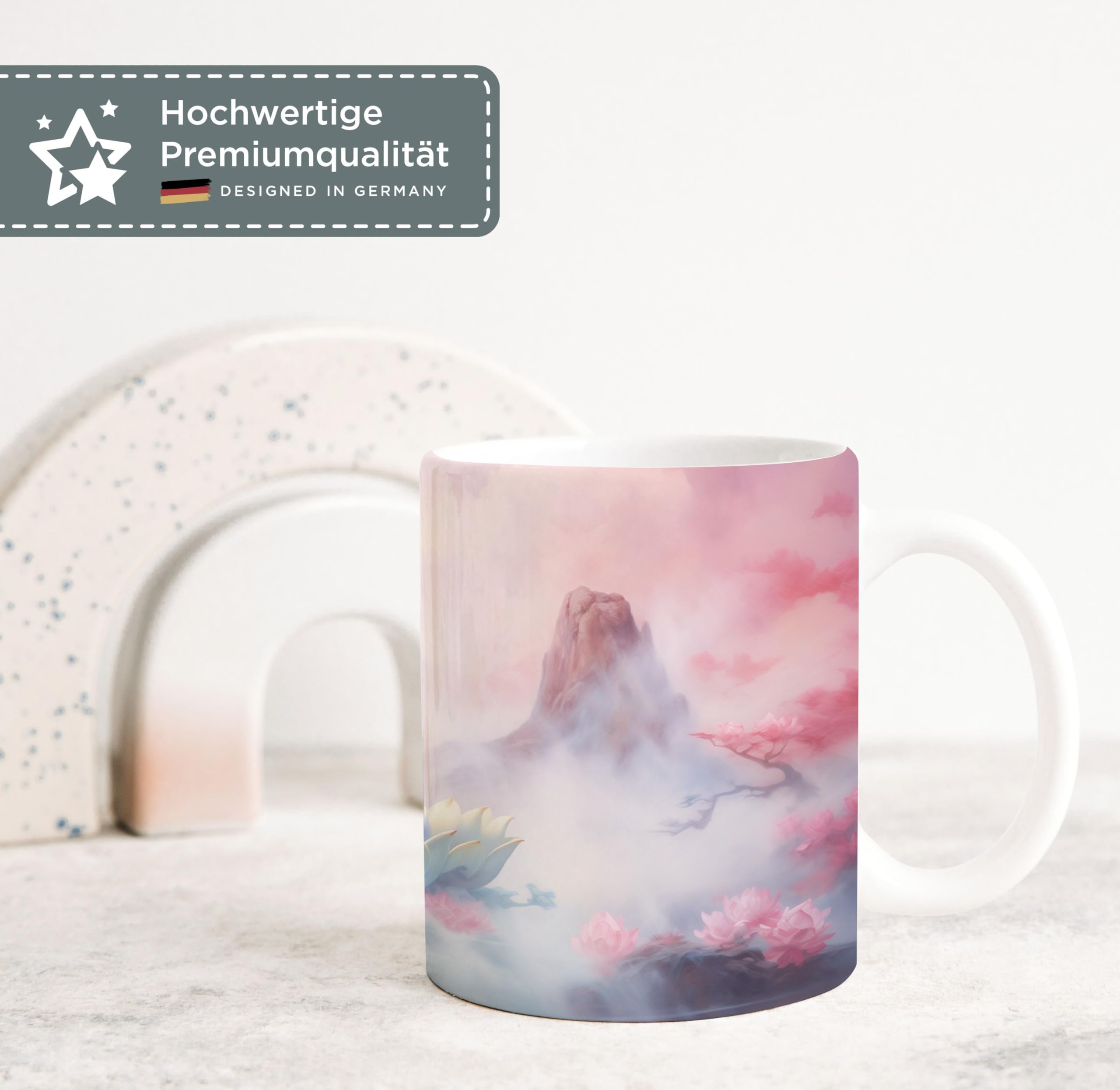 Buddha Mandala Tasse – Spirituelles Design, Aquarell-Motiv, Spülmaschinengeeignet, 325 Ml