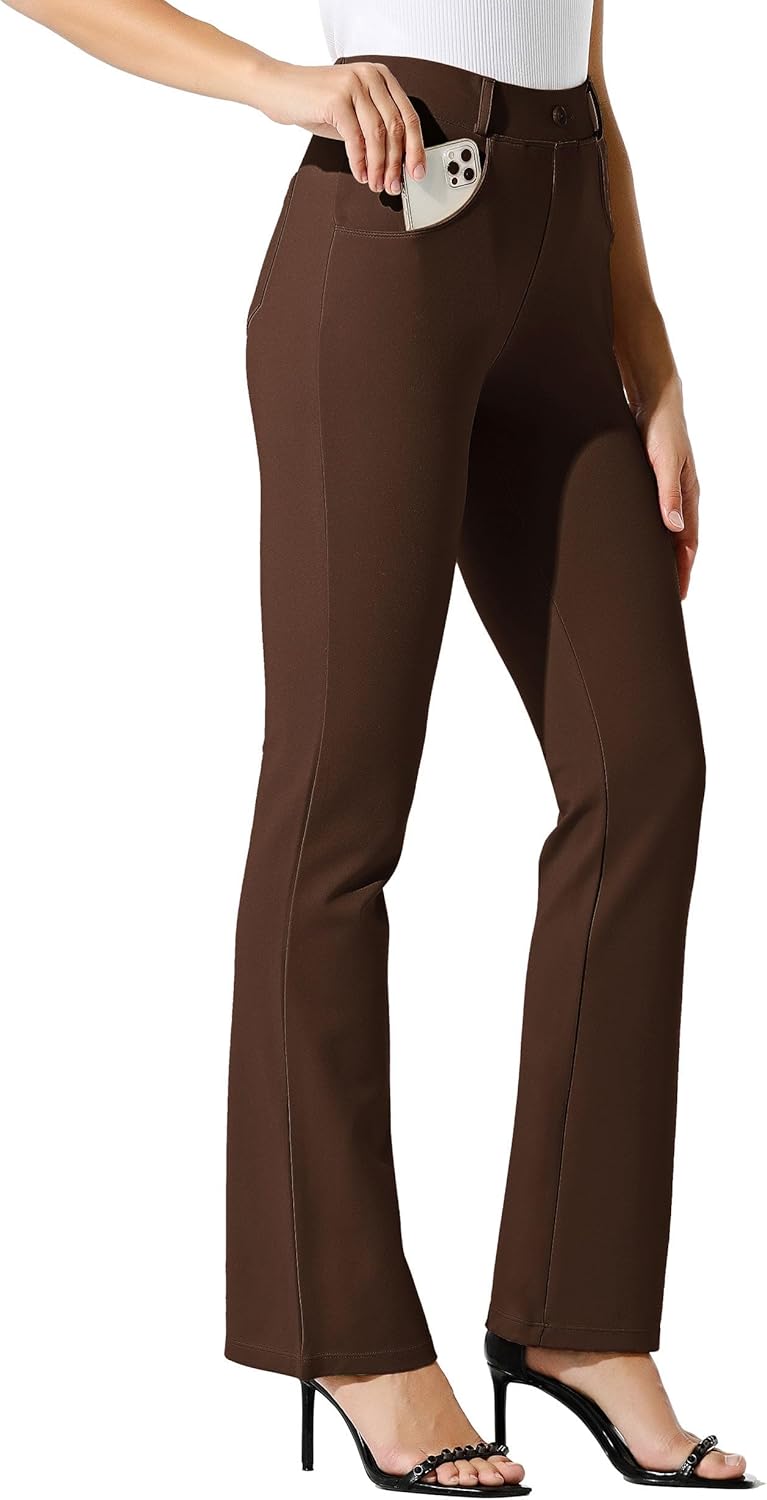 Willit Women's Yoga Dress Pants Bootcut Stretch Work Slacks Office Pants 4 Pockets 28"/29"/30"/31"/33"
