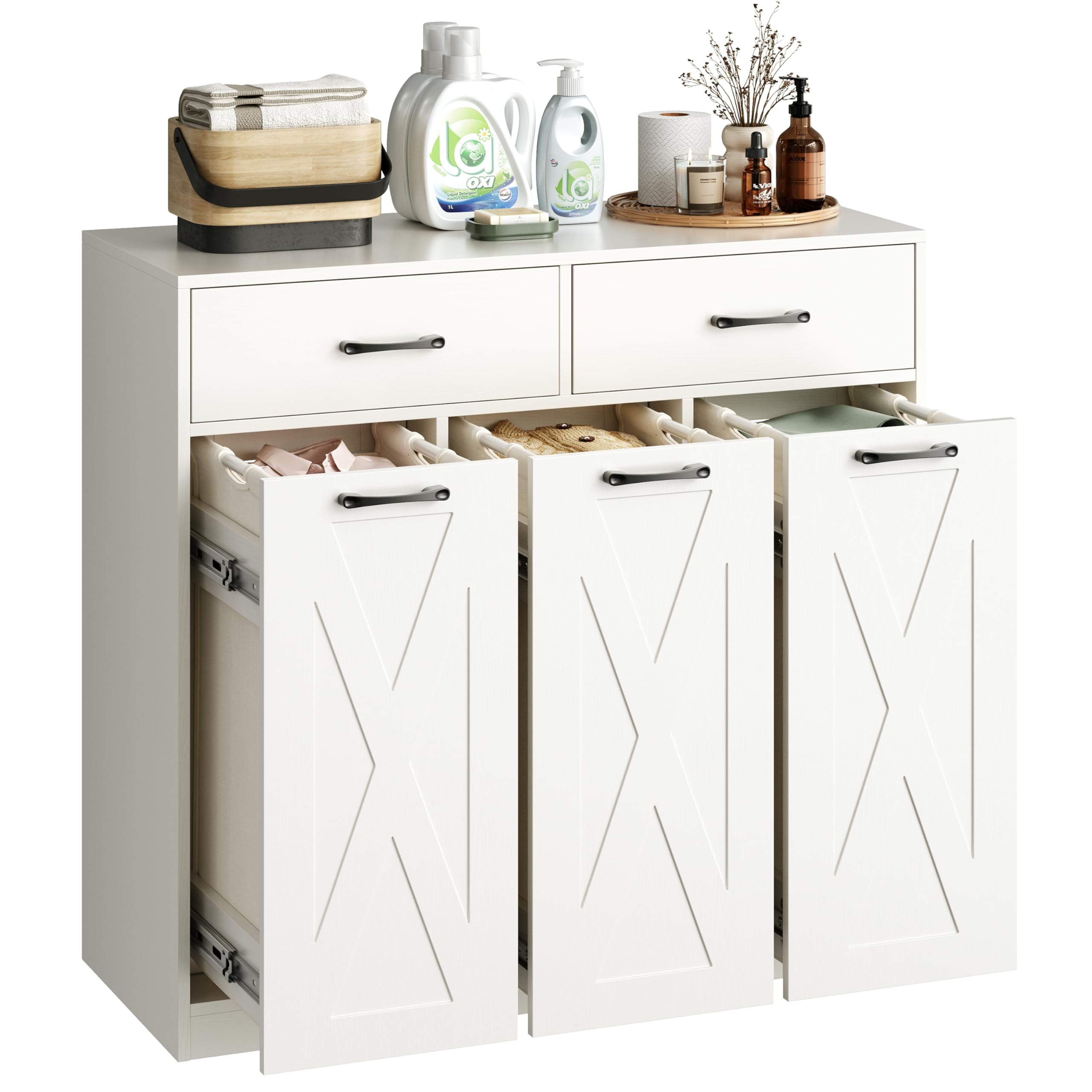 Amazon.com: Herture Laundry Hamper Cabinet, Laundry Basket 3