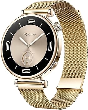 NovStrap Huawei Watch Gt6 41mm Gt4 41mm Gt5 41mm ile Uyumlu Kordon 18mm  ift M knat sl  Lansman Metal Has r  elik Kay  GOLD