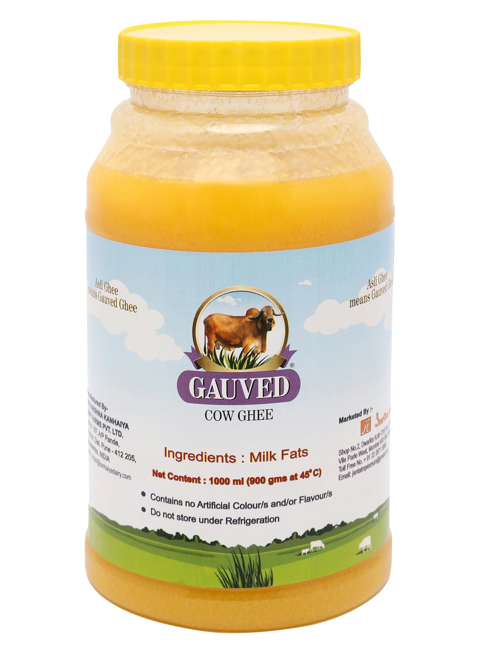 Gauved Organic A2 Shudh Desi Cow Milk Ghee 1 Ltr, Grass Fed Desi Cow Milk Ghee, 100% Nutritious Ghee, Pure, Natural & Healthy, Lactose and Gluten Free, Immunity Booster, Ghee for Skin, Jar, 1 Ltr (B0B1X674YK) Amazon Price History, Amazon Price Tracker