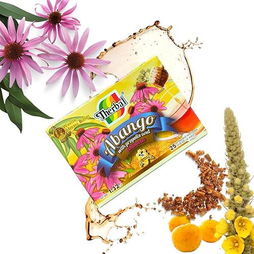 Miniatura 5 de Therbal Té de hierbas Abango con propóleo y equinácea – 25 bolsas de té – Infusión natural sin cafeína – Mezcla de hierbas de invierno
