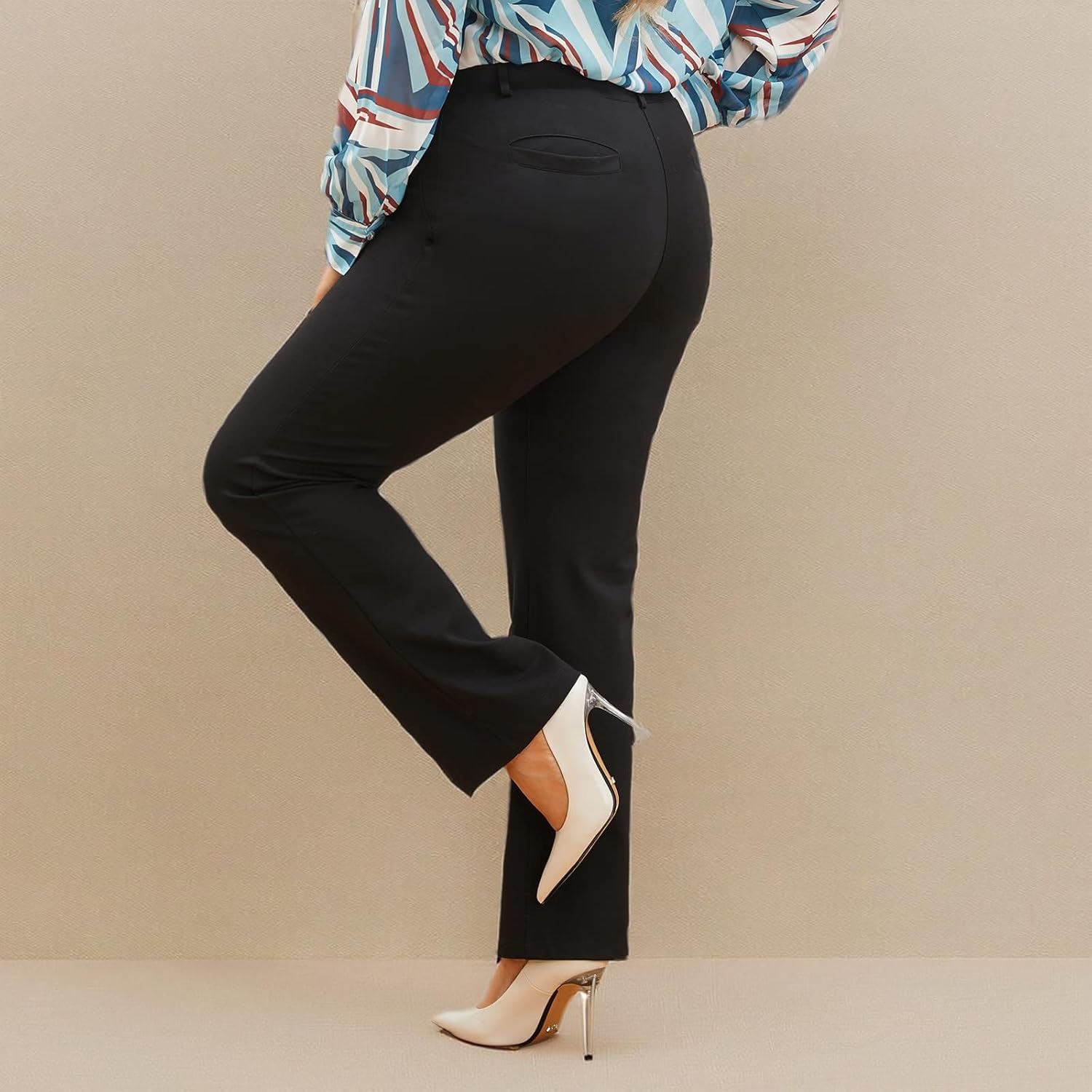 DGD Plus Size Women's Straight-Leg Dress Pants - Slacks for Business Casual,Work Clothes for Office - Image 5