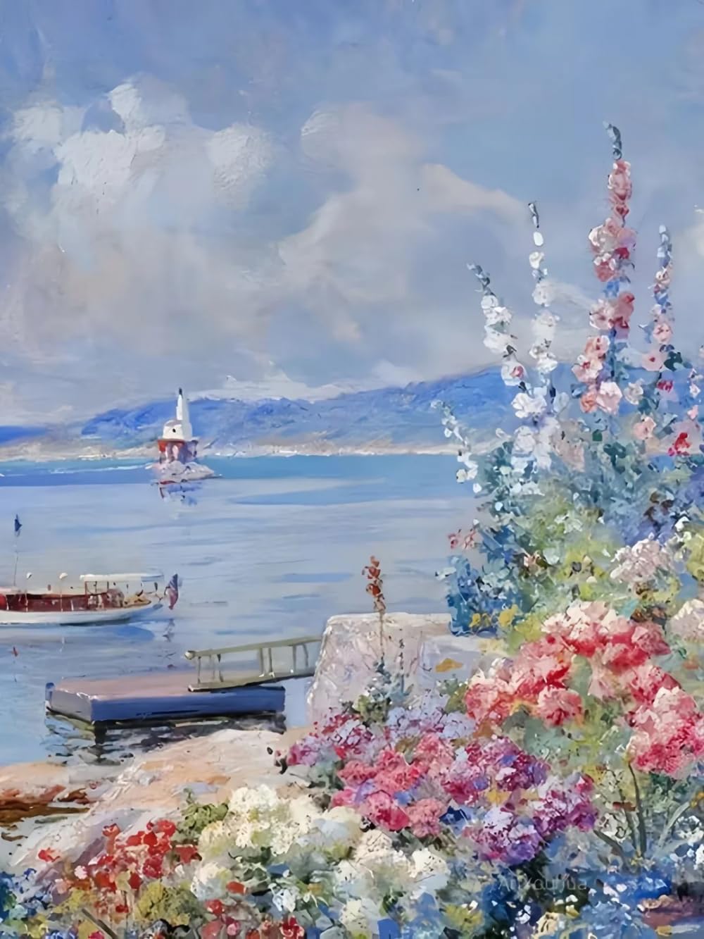 N.LANSHAN Kit De Broderie, Portrait De Femme, Célèbre Peinture À L