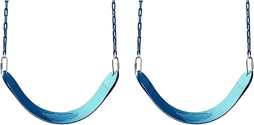 Swing-N-Slide WS 4763 - Juego de columpios resistentes para patio de recreo al aire libre con cadenas revestidas y eslabones rápidos, color azul,