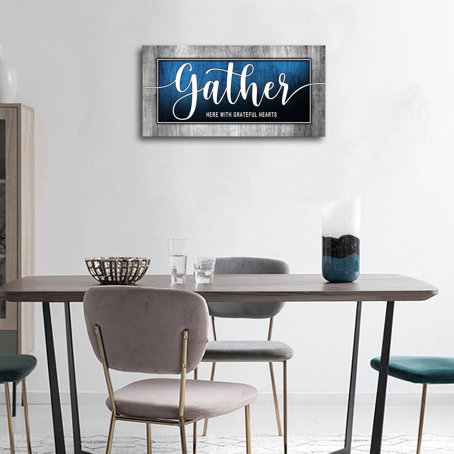 AOSHDART Family is Everything Wall Decor Rustic Quote Print Canvas for Farmhouse Signs Wall Art Retro Artwork Wall Decoration for Living Room,Bedroom,Dining Room,Home Decor,Ready to Hang 29x58