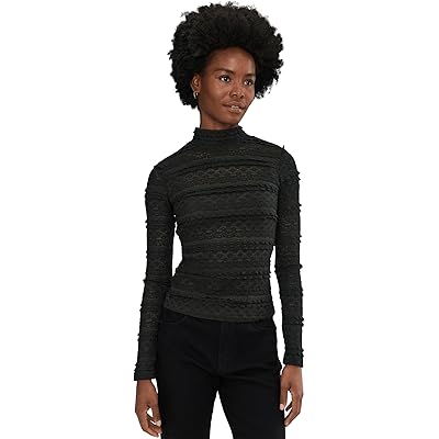 Sanctuary High Crew Lace Tee black