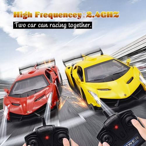 Miniatura 2 de QUN FENG Automóviles de carreras a control remoto compatibles con Lamborghini Veneno con licencia oficial 124 de juguete RC para niños de 6 7 8 años