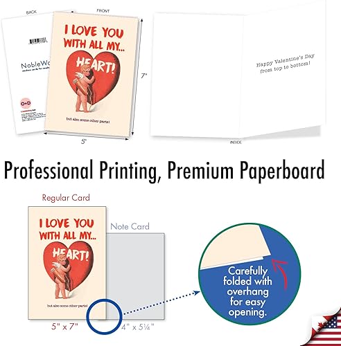 Miniatura 3 de NobleWorks Divertida tarjeta de papel para el día de San Valentín con sobre de 5 x 7 pulgadas (1 tarjeta) corazón y piezas C10408VDG