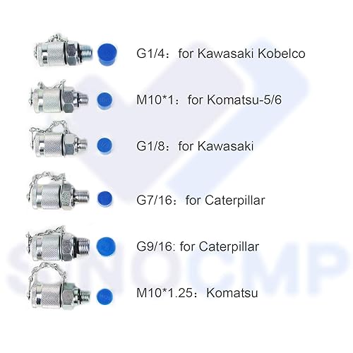 Miniatura 32 de SINOCMP Kit de prueba de presión hidráulica con 3 calibres (25/40/60Mpa), 12 acoplamientos de prueba, 3 mangueras de prueba (64 pulgadas) kit