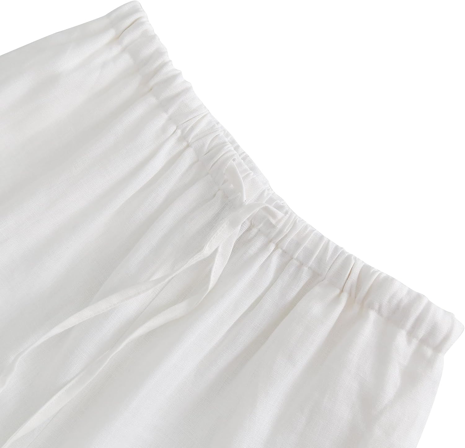 Amazhiyu Womens Pure Linen Summer Drawstring Flowy Wide Leg Pants with Pockets - Image 4