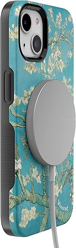 Miniatura 6 de Casely Funda floral para iPhone 14  Blue Awakening  Van Gogh Almond Blossom  Compatible con MagSafe