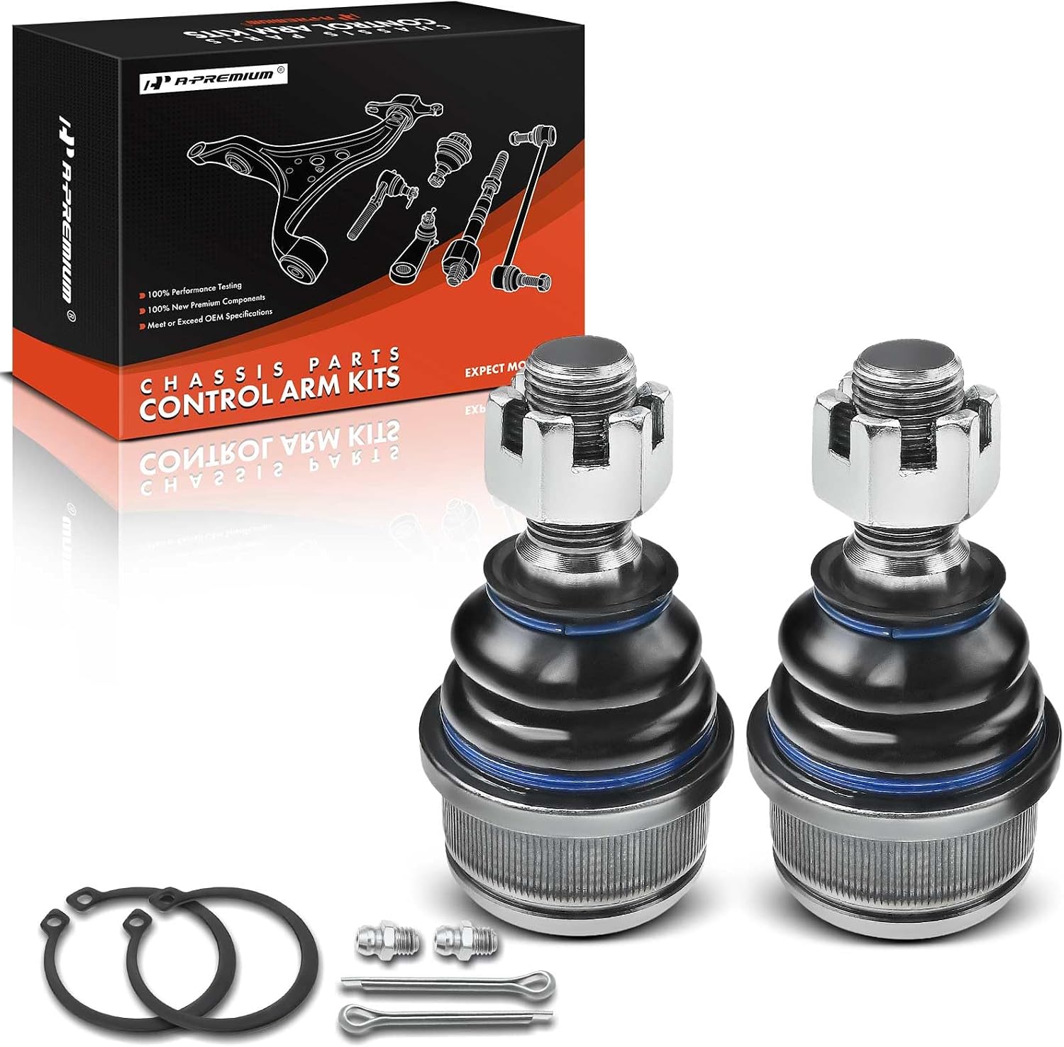 A-Premium 2 x Front Lower Ball Joints, Compatible with Jeep Wrangler 1987-1989, Cherokee 1984-1989, Wagoneer 1984-1989, Comanche 1986-1989