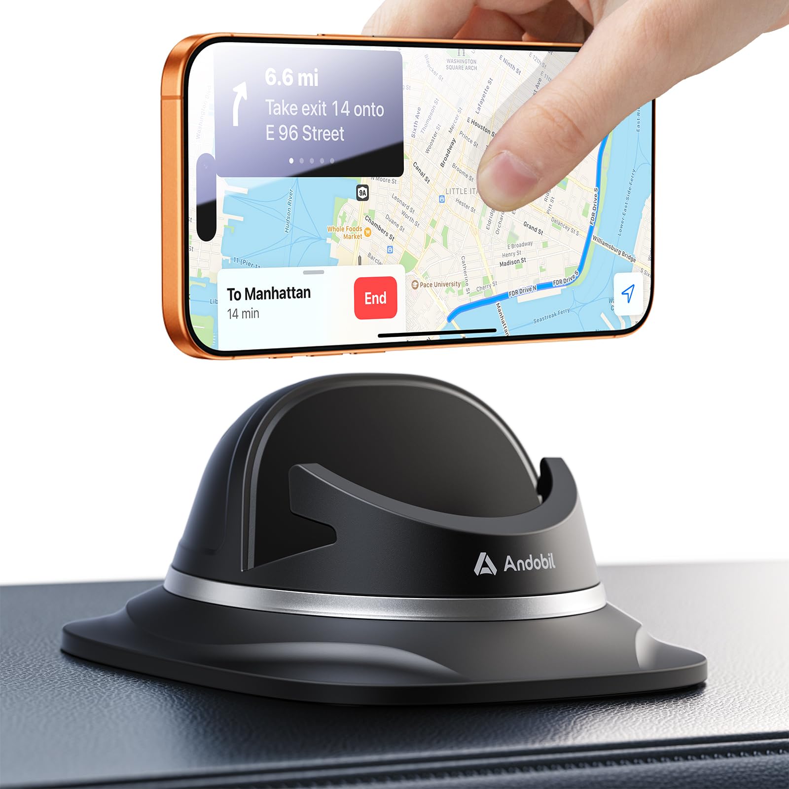 andobil Mobile Phone Holder for Car [ 2022 Easy to Use and Attach to Pumps ] Mobile Phone Holder Car Dashboard Mobile Phone Holder for iPhone 131211 Pro Max Schwarz