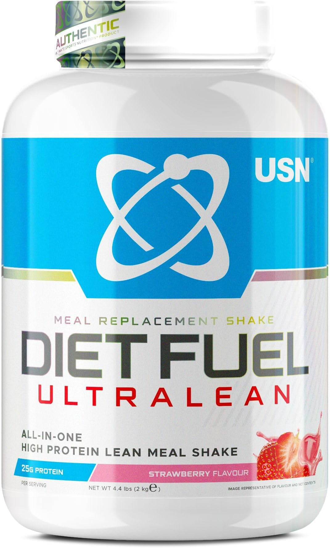 Diet Fuel Ultralean Meal Replacement Shake | Strawberry | 2kg with 36 Servings | High Protein, Low Calorie Shake | Calorie-Controlled Diet Support for Weight Loss | 24 Vitamins & Minerals