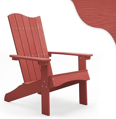 LUE BONA Silla Adirondack, material de plástico de polietileno, sillas Adirondack modernas, diseño mejorado, sillas para hoguera resistentes a la