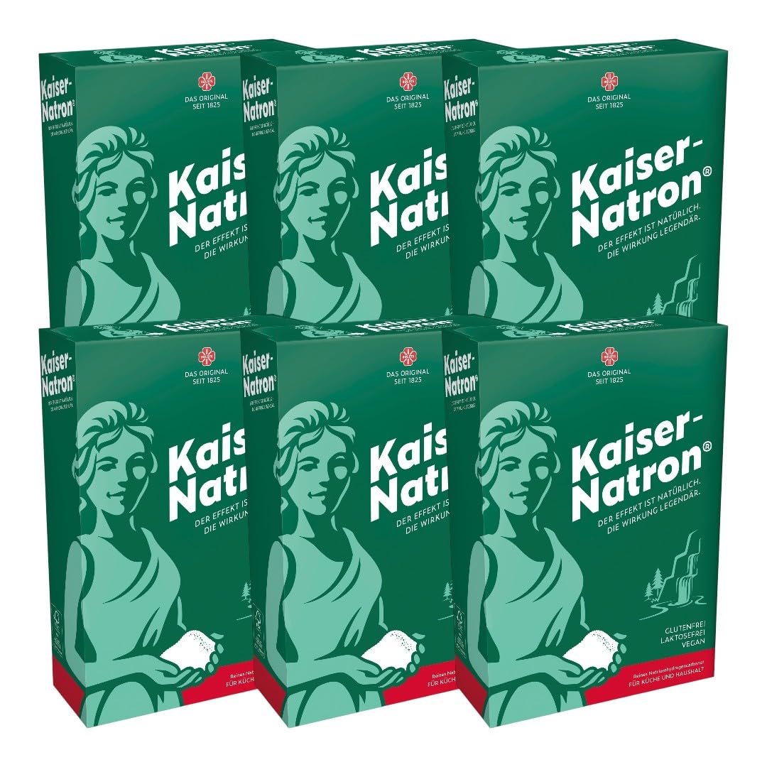Zama4Zingo Bicarbonato de Sodio en Polvo Kaiser 6 x 250 g. Bicarbonato de Sodio Puro para Uso doméstico y de Cocina, en Polvo, sin Gluten, Vegano, sin lactosa + Tarjeta