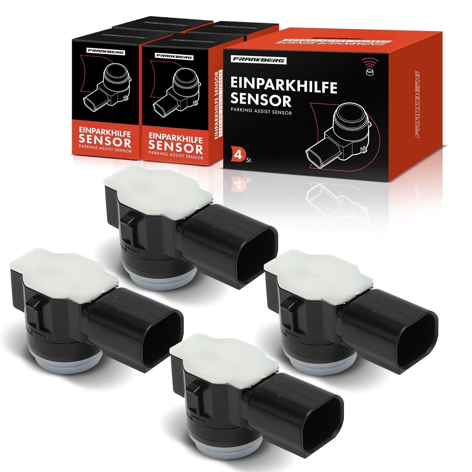 Frankberg 4x Capteur de stationnement PDC Vorne Arrière Compatible avec 2008 I CU 1.2L-1.6L 2013-2024 208 I CA CC 1.0L-1.6L 2012-2022 308 II L3 LB LH LP LW 1.2L-2.0L 2013-2021 Remplacer# 9675202477