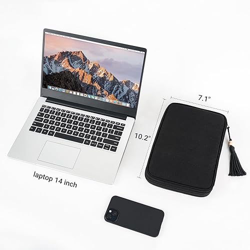 Miniatura 5 de Mkono Organizador de artículos electrónicos, organizador de cables de viaje, bolsa de algodón, accesorios portátiles todo en uno, estuche