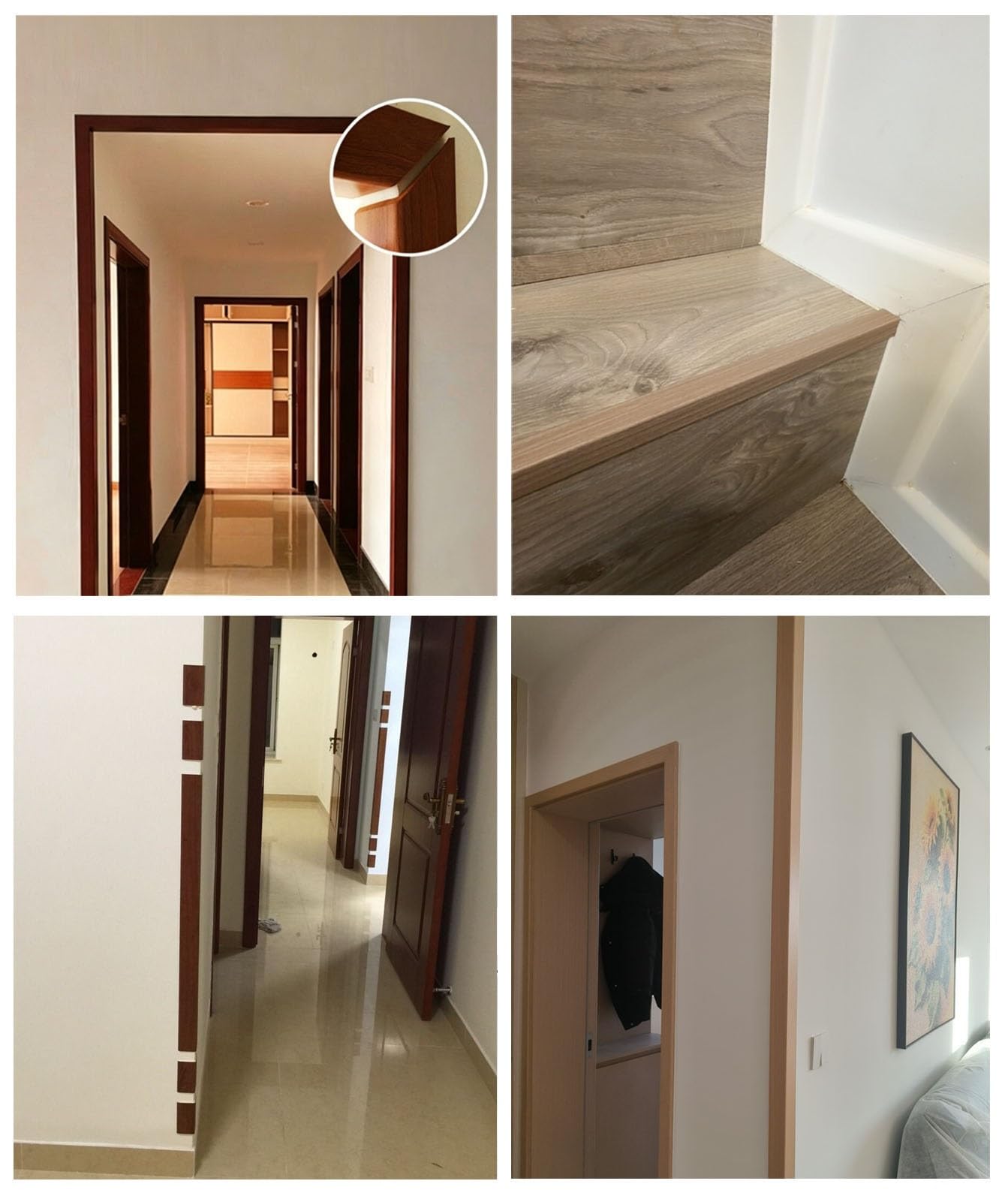 Übergangsprofil Eckenschutz aus PVC in Holzoptik, Selbstklebender Treppenkantenschutz, L-Profil für Außentreppenkanten, Kantenschutz für Möbel(Style D,50x50mm (2"x2"))
