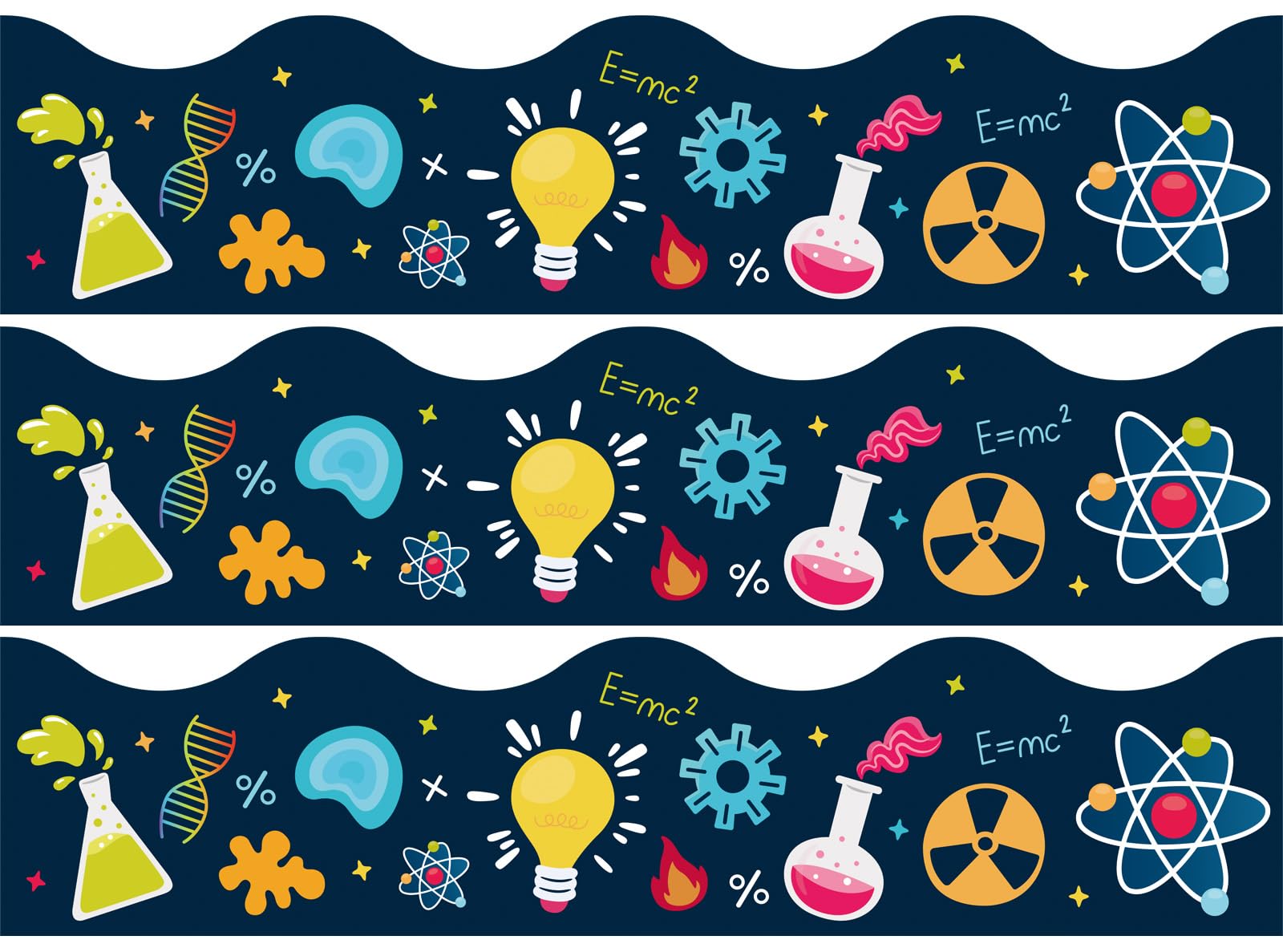 Bordures de tableau scientifique Whaline pour relooker facilement vos murs de classe vides