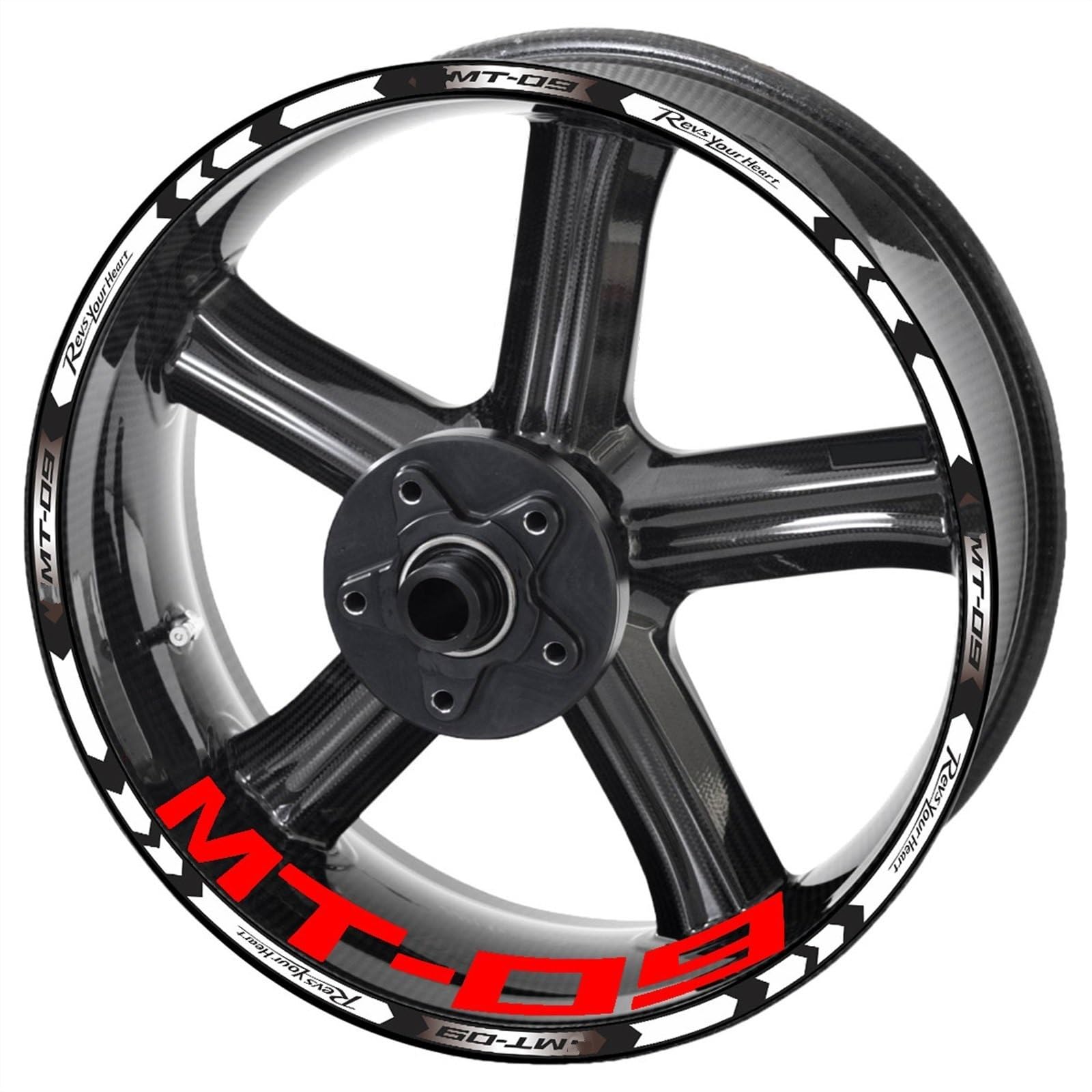 Reflective Motorcycle Mt09 Wheel Sticker Rim Decal Kit for Yamaha Mt 09 Sp 2020 2021(Color5)