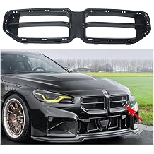 Compatible For BMW M2 G87 2023-2025 Front Bumper Kidney Grille Center Grill Mesh Cover Kit Radiator Replacement Glossy Black Carbon LookCarbon Fiber Look