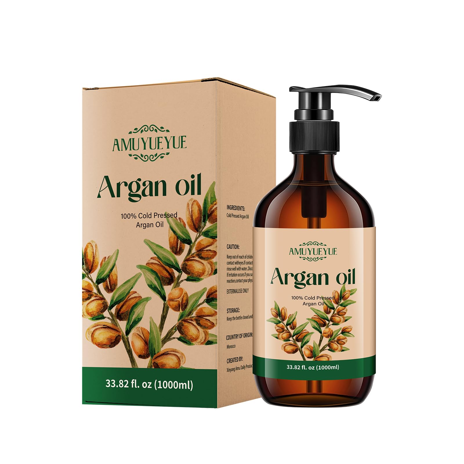 Reines Marokkanisches Arganoil - 100% Natur, Bio & Vegan für Gesicht, Haare und Körper | Antioxidantienreiches Haut- und Haarpflegeöl