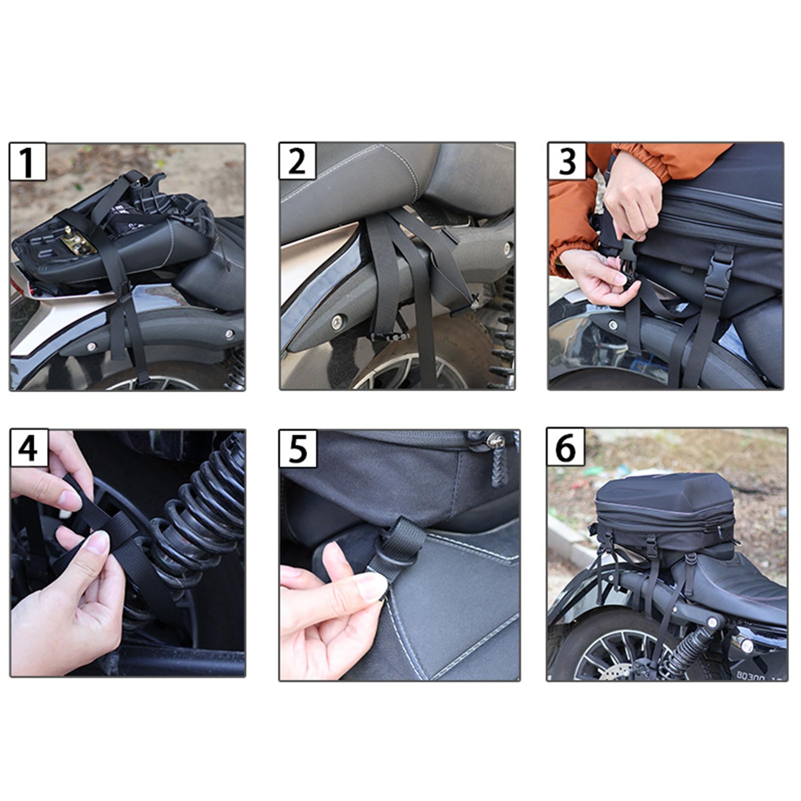 Générique Back Extensible Back 0 l-28 l Casco 18 x 12 pollici con Cover Impermeabile di Stoccaggio di Equitazione Custodia Rigida con Design Aereo Accessorio Moto Torre