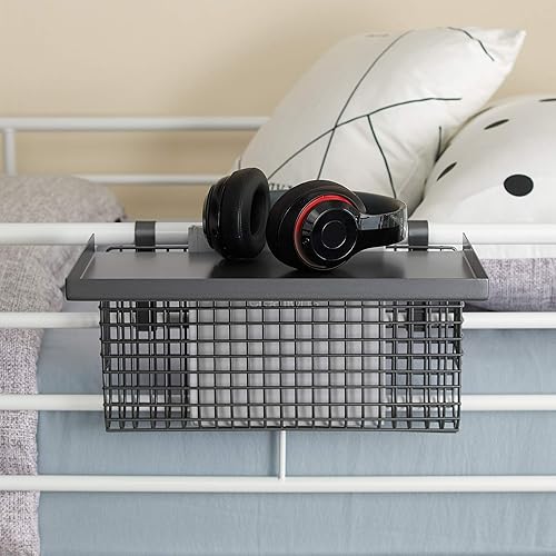 Miniatura 47 de Walker Edison Timothee - Litera de tamaño matrimonial sobre escritorio para la computadora, de metal, tamaño matrimonial, color blanco Blanco,Negro