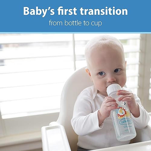 Miniatura 3 de Dr. Brown's Milestones - Botella para sorber estrecha, 100% silicona suave boquilla para sorber, 8 onzas, 19.7 ft+, zorro y león, paquete de 4