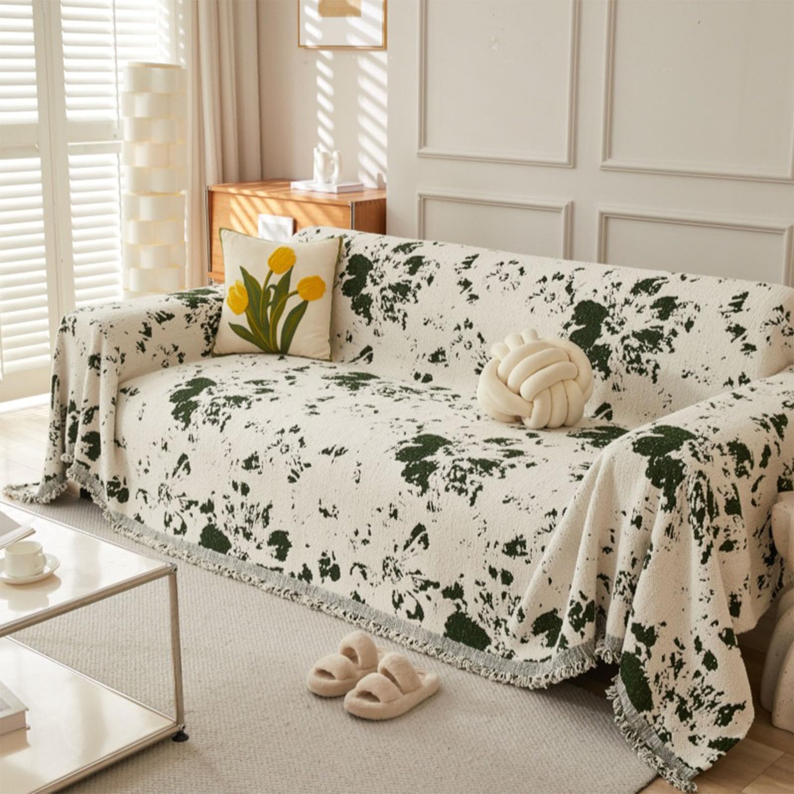 Plaid de canapé en velours lavable et résistant pour grand salon