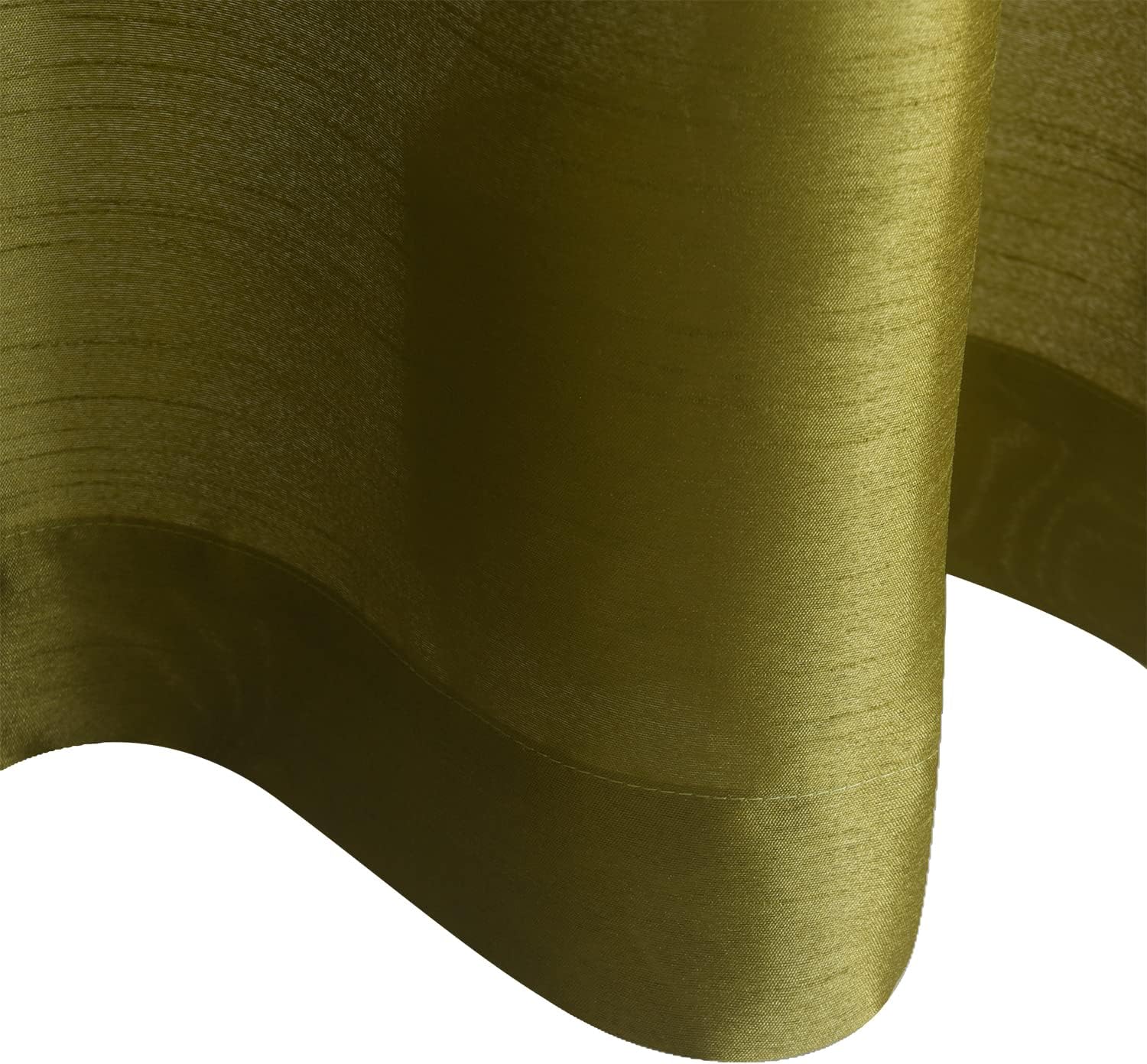 GYROHOME Faux Silk Sheer Curtains with Rod Pocket Light Reducing Window Treatment for Living Room Bedroom Dining Room Patio Door, 1Panel, Olive Green, 100x120inch