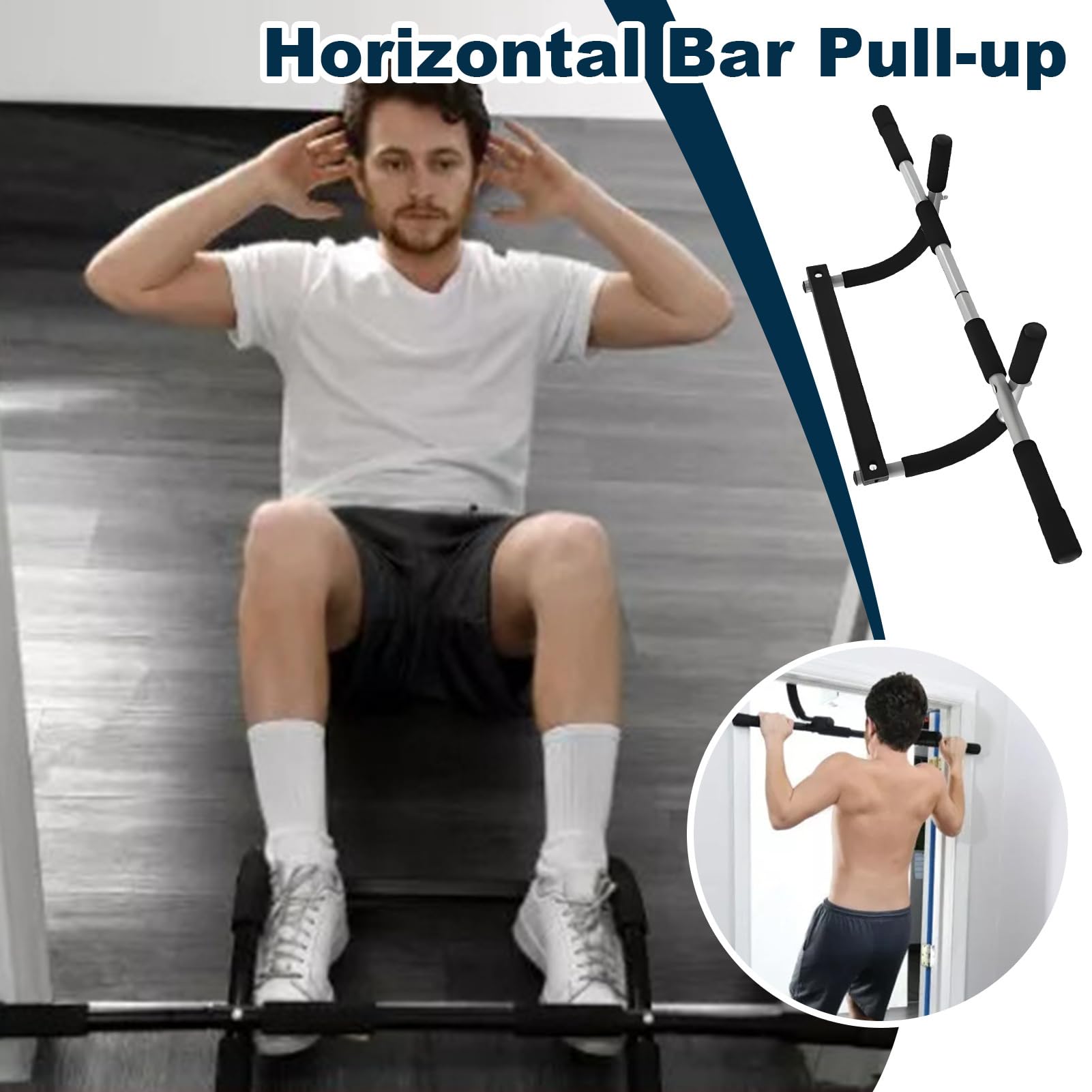 Pull Up Trainer Bar – Door Frame Pullup Bar, Indoor Body Workout Equipment | Hangable Fitness Bar with No Screws, Strength Training Tool for Home Gym, Upper Body Exercise Door Mount Bar