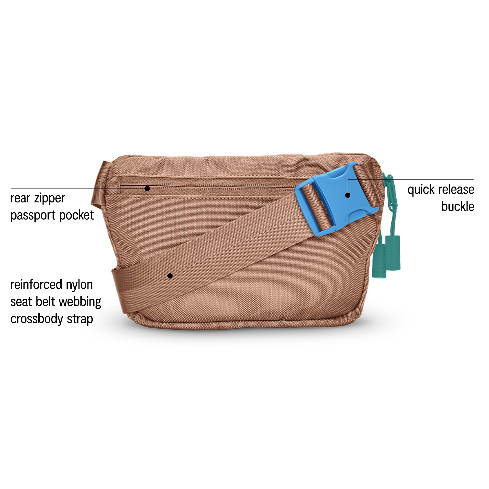 Baboon to the Moon Fanny Pack - Trendy, Compact, Water-Repellent Waist Bag in Multiple Colors and Sizes for Men and Women (Maple Sugar, Mini (1.5L))