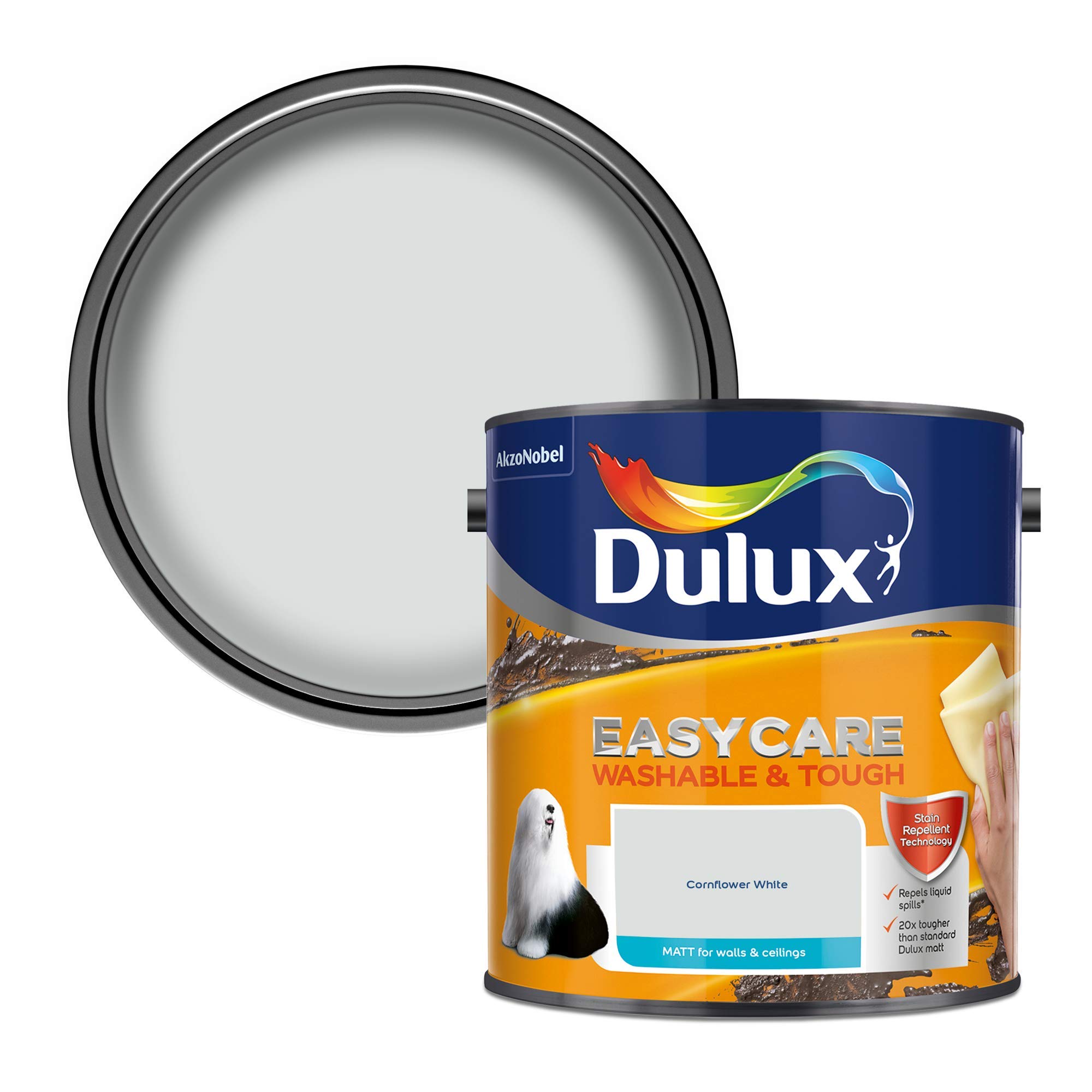 Dulux Easycare Matt Cornflower White 2.5L 5010212623947