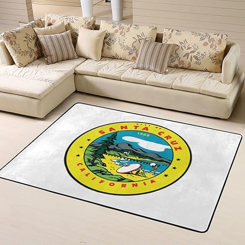 Seal of The City of Santa Cruz Area Rug 63x48in