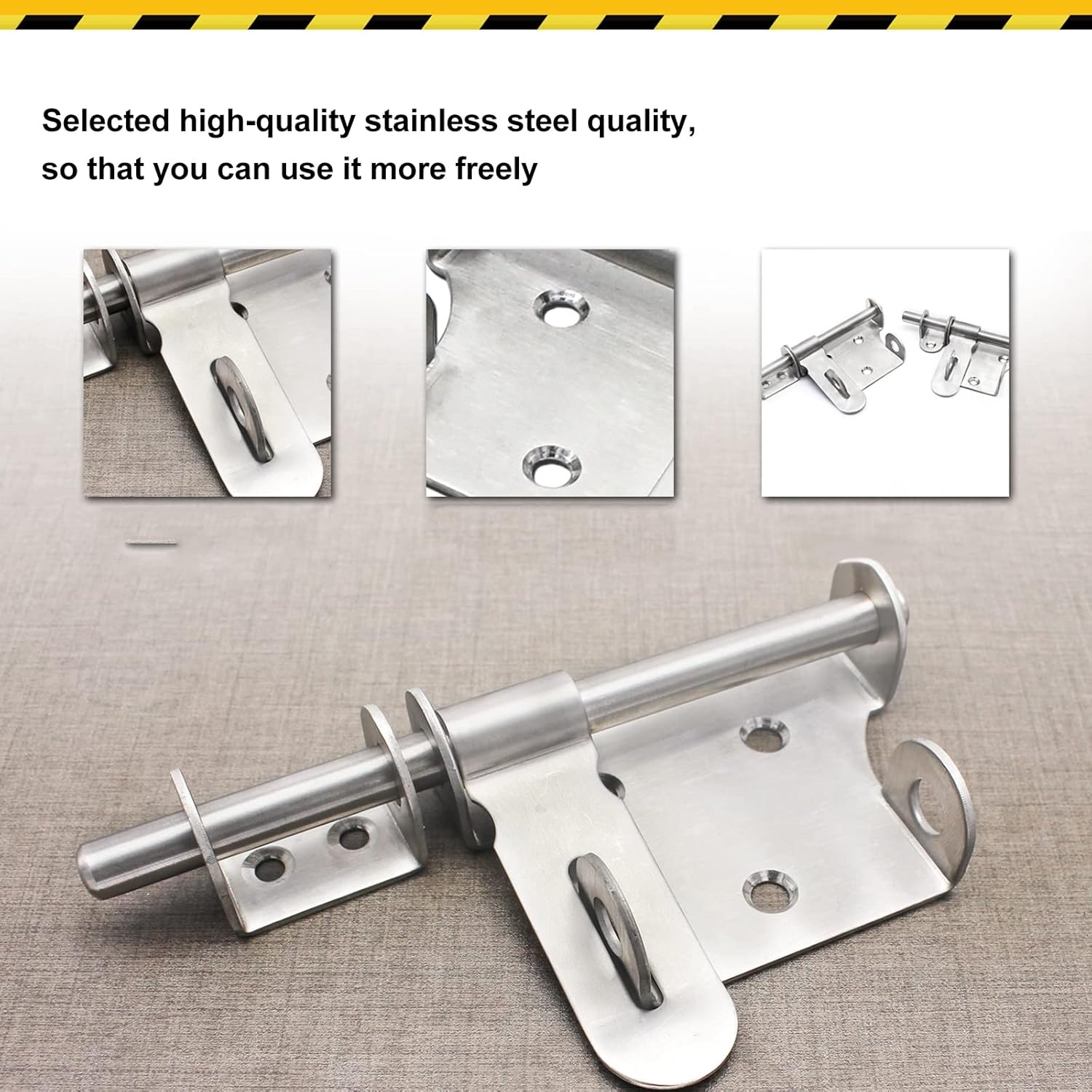 1PC Heavy Duty Sliding Bolt Gate Latch with Padlock Hole - Metal Lock for Shed Fence Barn Door(Medium)
