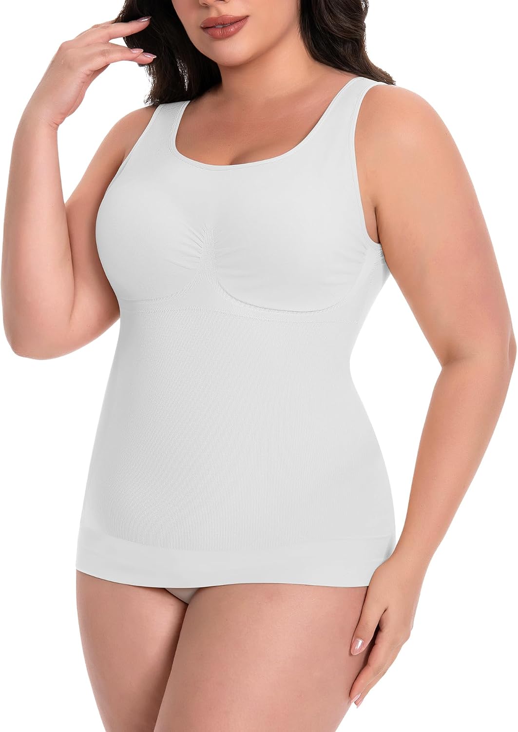 Werena Compression Tanks for Women Shapewear Tank Top Tummy Control Top Slimming Body Shaper Camisole With Built-in Bra