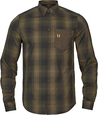 Harkila 2025 Mens Akkan Long Sleeve Shirt 106050022 - Willow Green/Shadow Brown Size - XXL