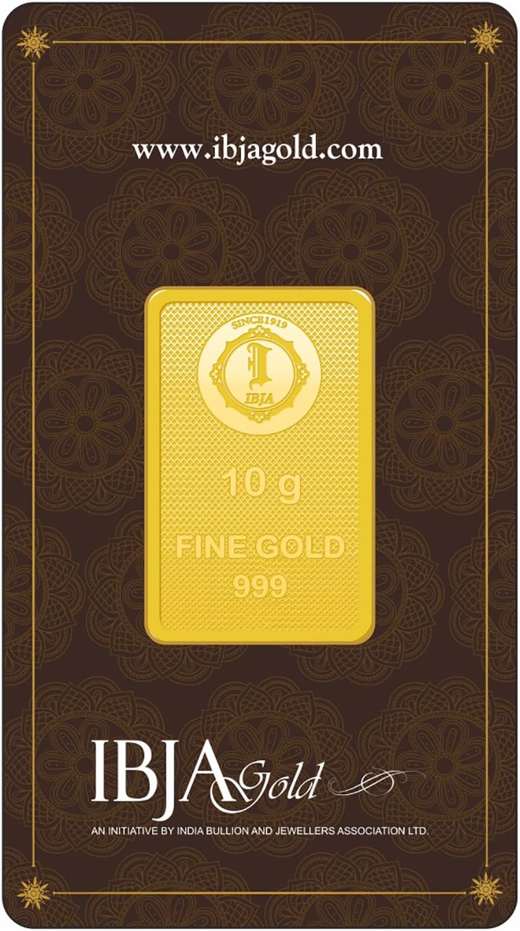 IBJA Gold 24k (999) 10 gm Yellow Gold Bar
