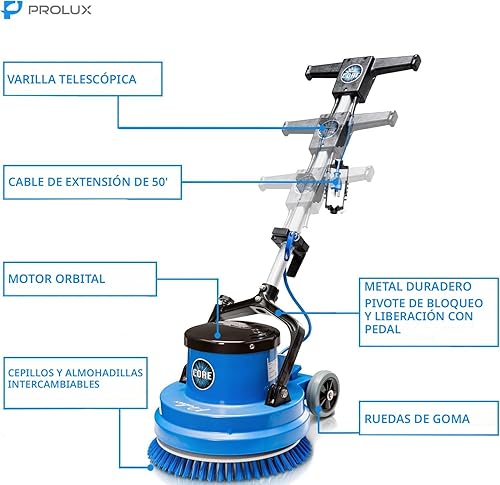 Miniatura 3 de Prolux Máquina de limpieza para pulidora y depuradora de piso de alta resistencia de 15 pulgadas, para todas las superficies de piso