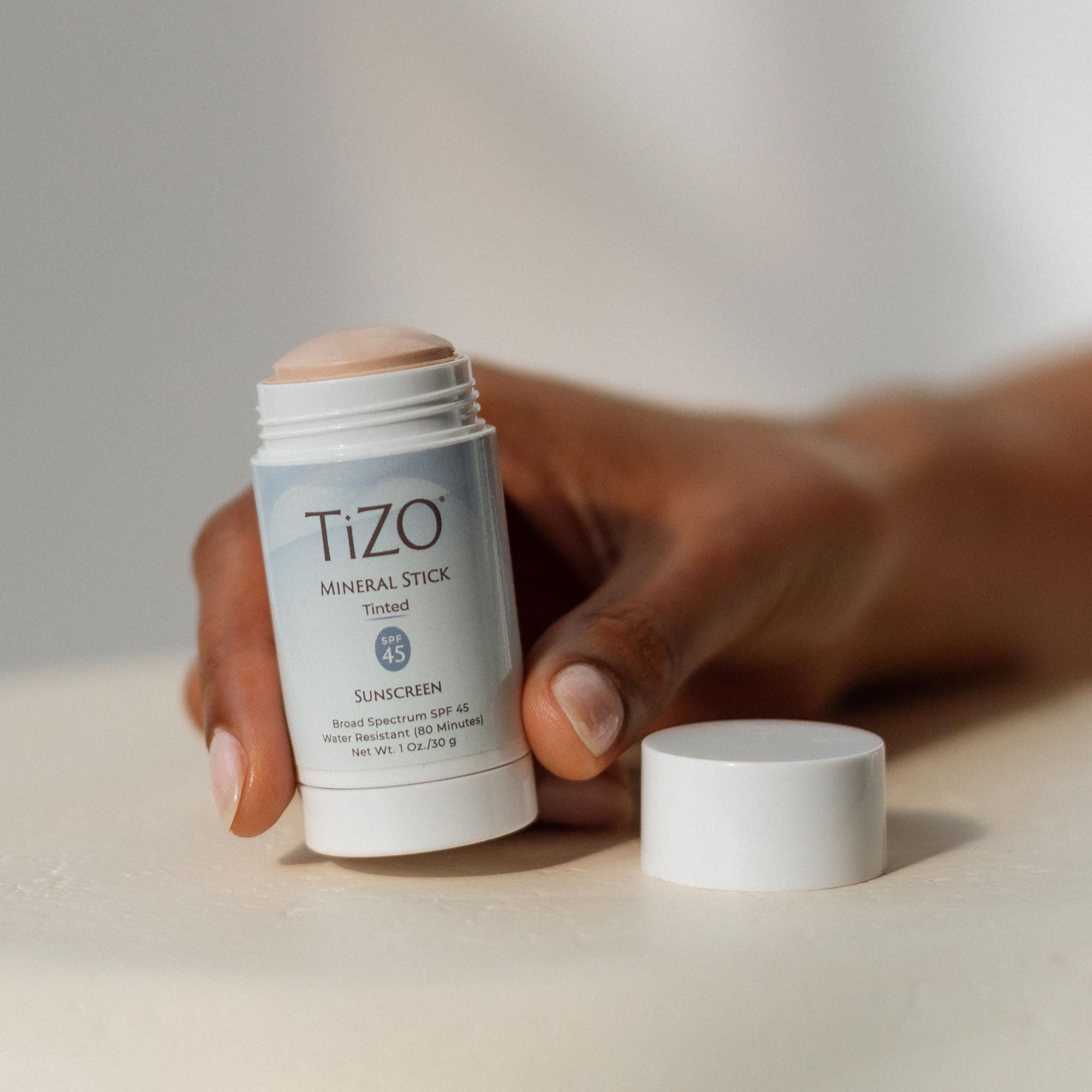 TiZO Mineral Stick Tinted SPF 45 | Water Resistant (80 minutes) | Broad Spectrum Sunscreen | UVA/UVB Protection | Invisible to Sheer Finish | Easy On-the-Go Application | 1 oz / 30 g