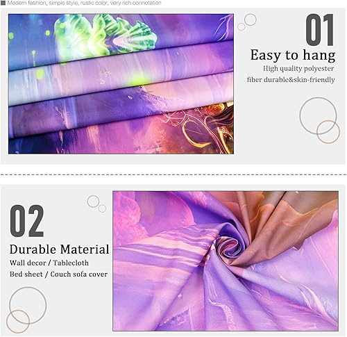 Miniatura 5 de Amhokhui Tapiz de cielo estrellado de luz negra, tapiz de paisaje de fantasía reactivo a los rayos UV, nebulosa nebulosa nebulosa neón galaxia