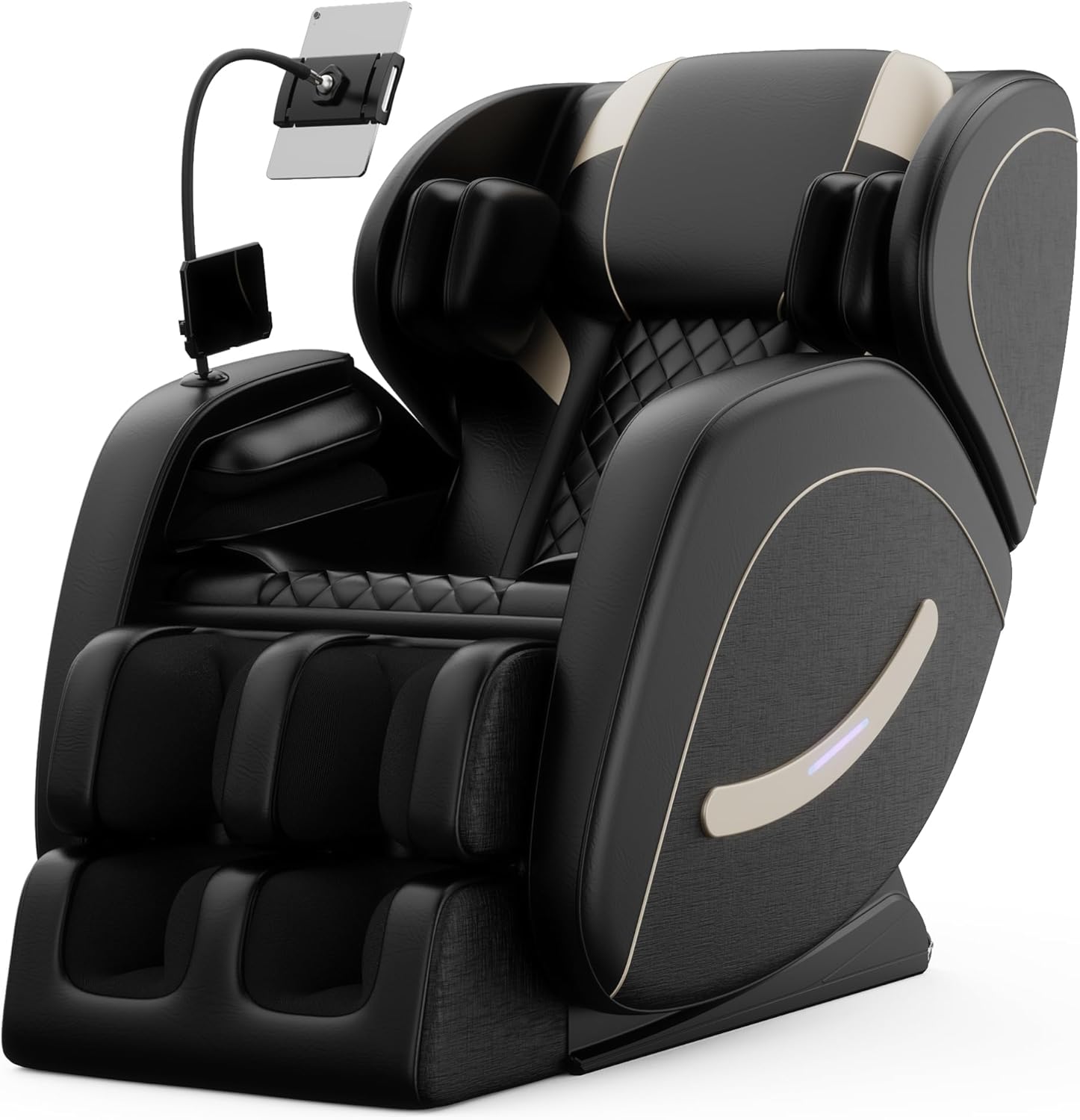 Luxury Zero Gravity Full-Body Massage Chair with Heating, Bluetooth Audio, and Foot Rollers - Home Relaxation Recliner (Black)