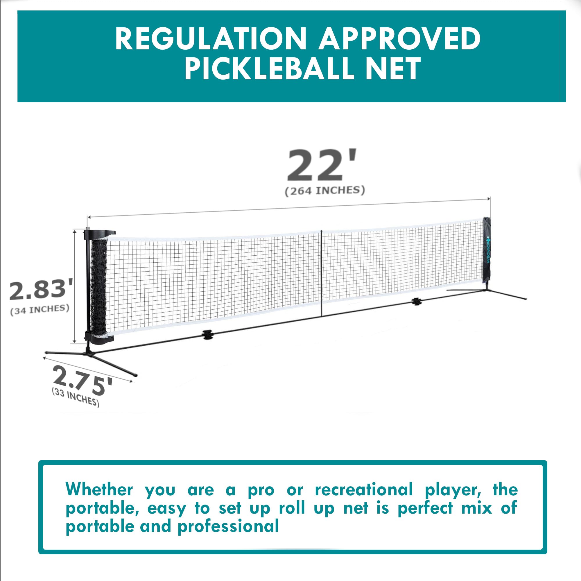 Amazon | ダイアデム DIADEM ピックルボール PICKLEBALL ROLL NET SET