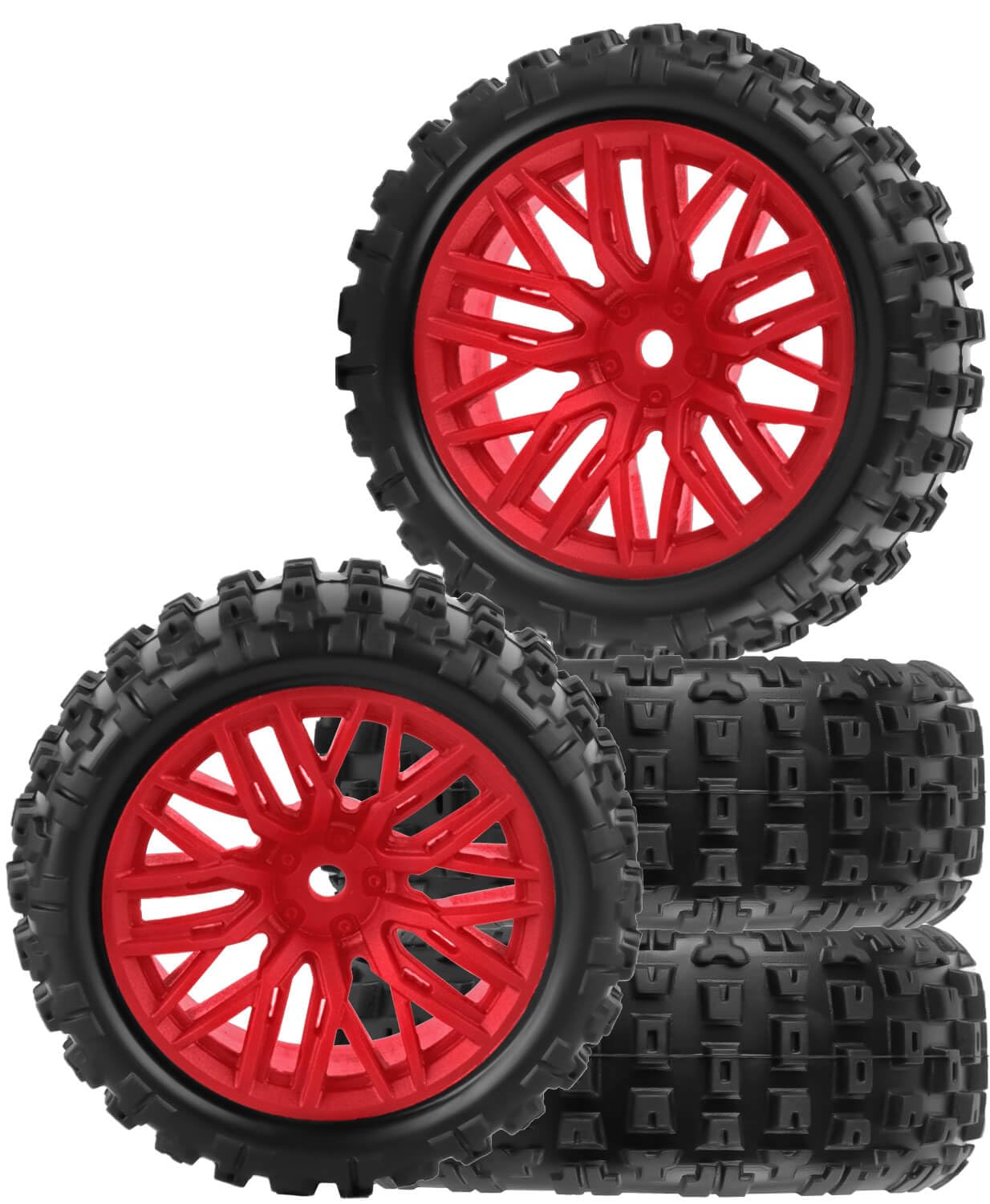 BRCatWPark RC Truck Tires for 1/18 Typhon Grom,RC Off Road Buggy Rally Wheels and Tires,4Pcs RC Highway Tires Wheels 12mm Hex Wheels Rims and Rubber