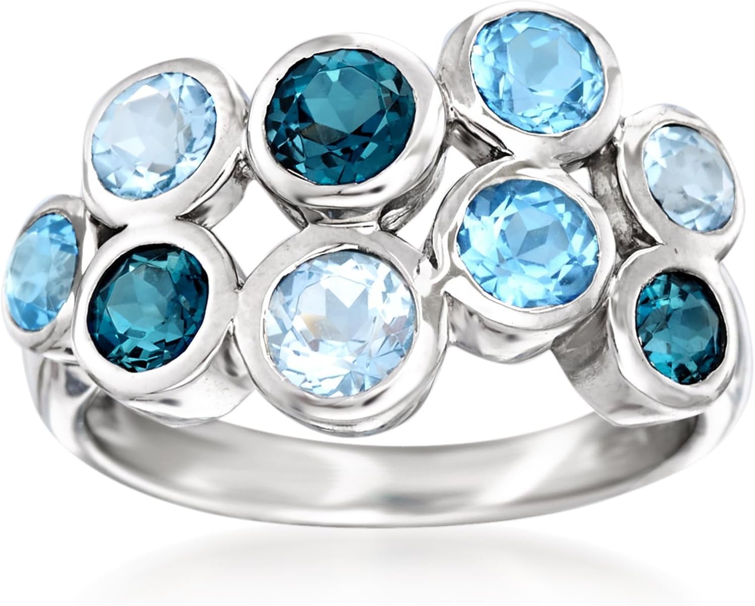Ross-Simons 2.50 ct. t.w. Tonal Blue Topaz Bubble Ring in Sterling Silver